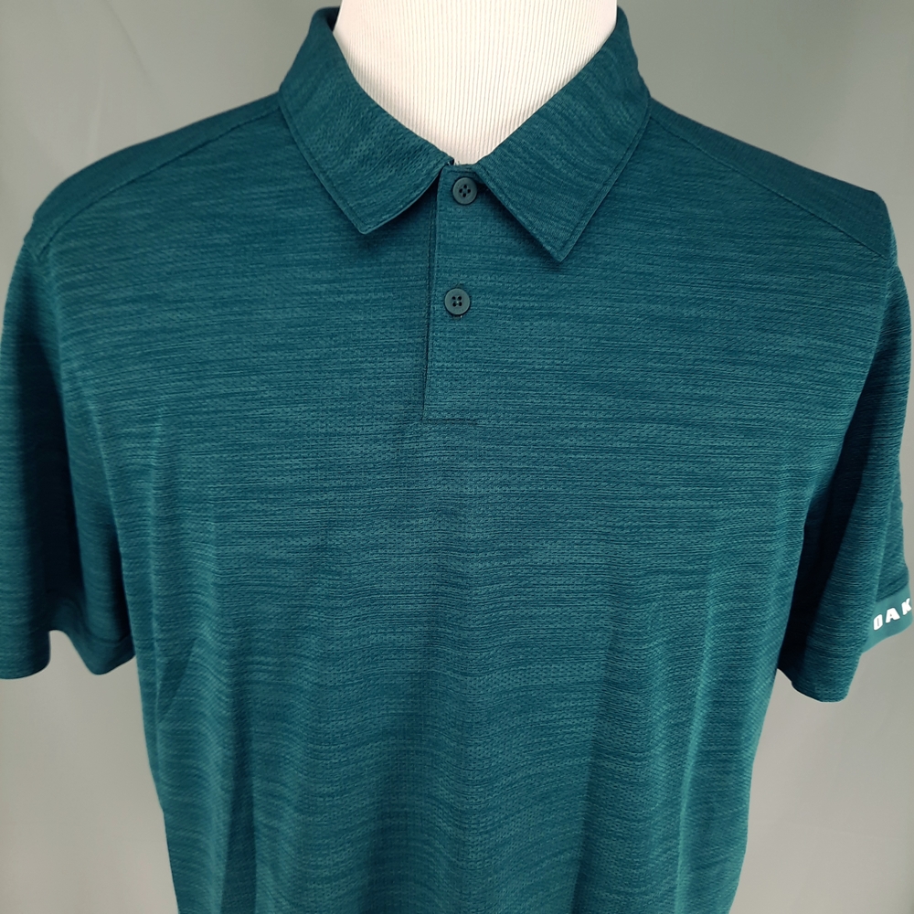 Oakley Sport Performance Green Polo Golf Shirt Men's 2XL Regular Fit Active XXL